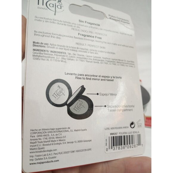 Maja Sevilla Pressed Powder, Mirror and Tassel Compartment 0.53 OZ Spain - Picture 5 of 5